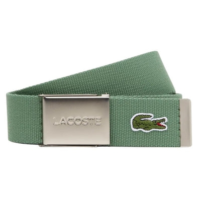 Cinturon ma in france textil hebilla inscripcion grabada lacoste