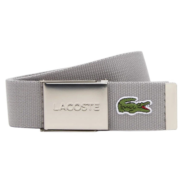 Cinturon ma in france textil hebilla inscripcion grabada lacoste