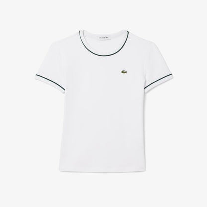 Camiseta Lacoste tipo jersey con vivo en cuello y manga
