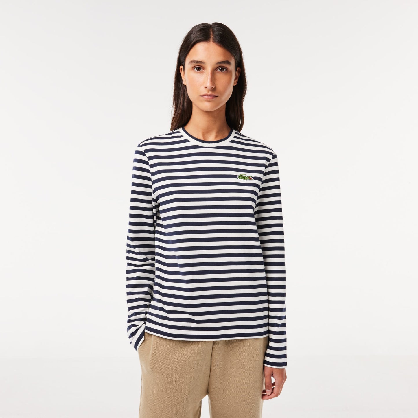 Lacoste T-shirt manga larga tipo sweter sport para dama