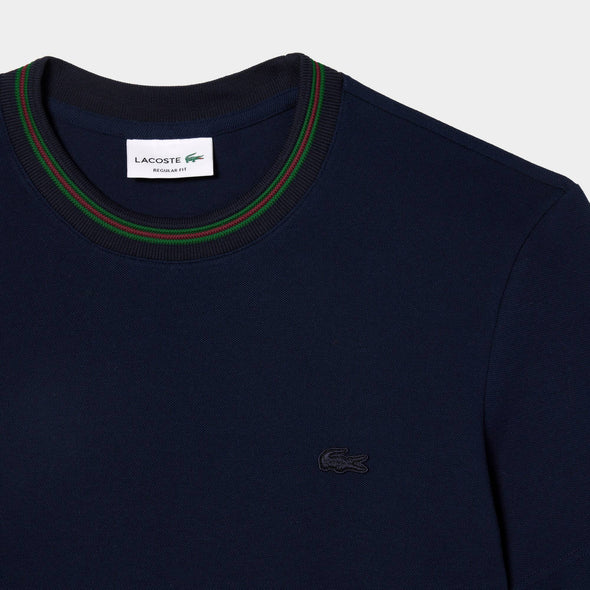 T-shirt lacoste de punto de algodón con logo