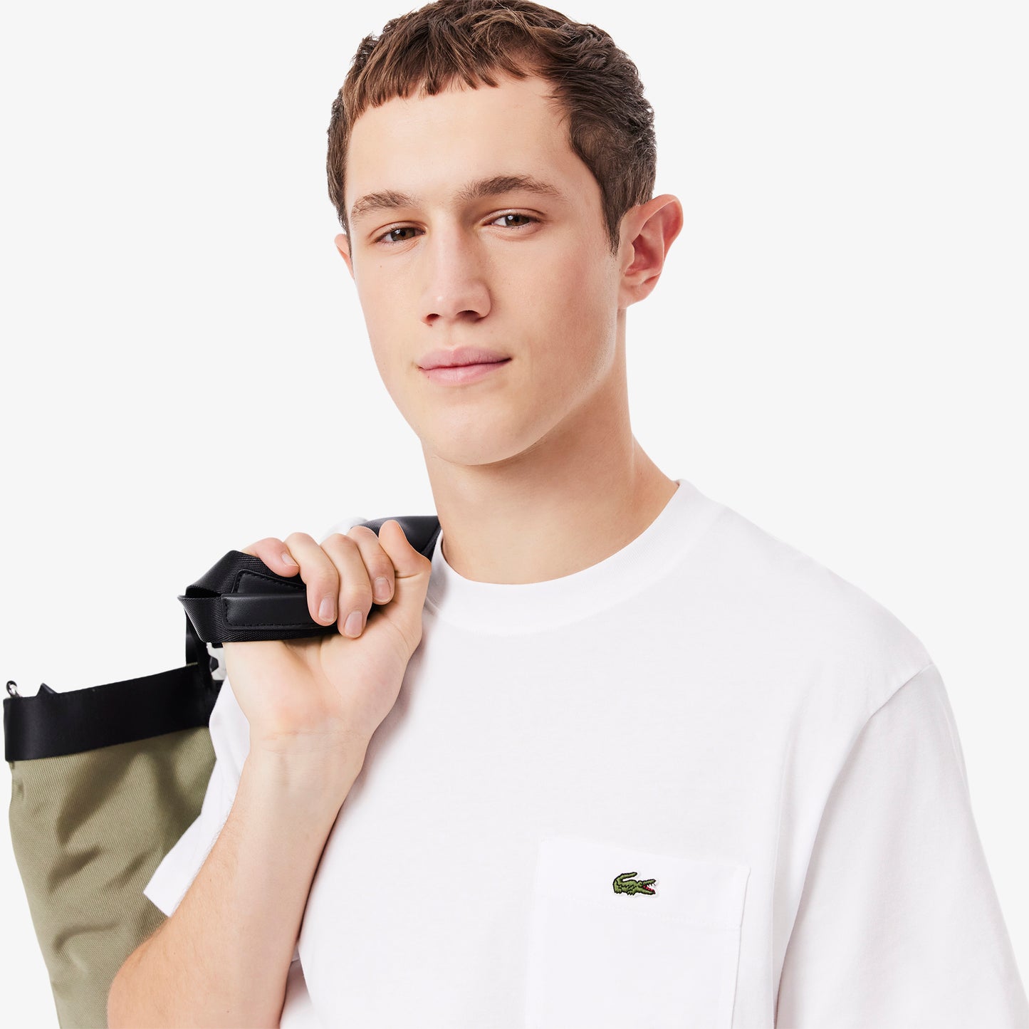 T-shirt Lacoste de algodón con bolsillo en el pecho