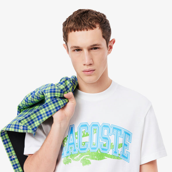 T-shirt lacoste con grafica de punto jersey de algodon