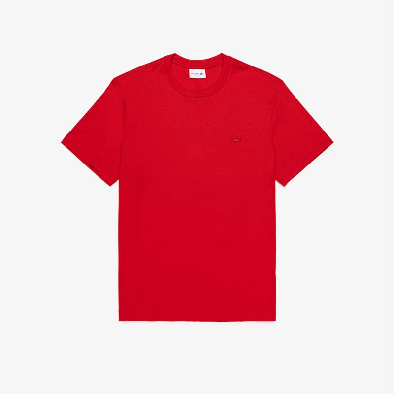 Camiseta Lacoste lisa con cocodrilo para hombre